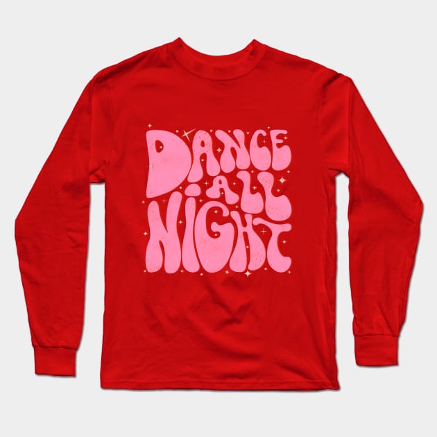 Dance All Night - 70's style in red Long Sleeve T-Shirt by showmemars